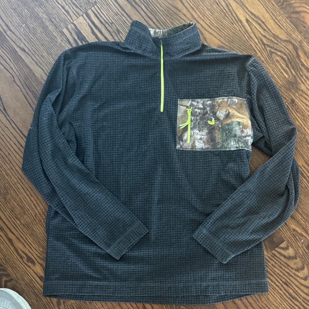 Southern Marsh charcoal and Green camo Quarter-Zip Pullover